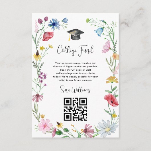 Wildblumen Abschluss Uni Fonds Begleitkarte (Vorderseite)