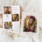 Wildblumen-Abschlussfeier-Fotocollage Einladung