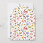 Wildblumen-Abschlussmütze Boho-Abschlussgartenpart Einladung (Rückseite)