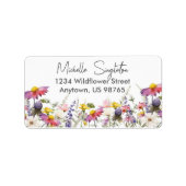 Wildblumen-Adressetikett Adressaufkleber (Vorne)