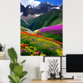 Wildblumen AI Fantasy Digital Art Print Landschaft Poster (Heimbüro)