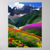 Wildblumen AI Fantasy Digital Art Print Landschaft Poster (Vorne)