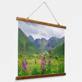 Wildblumen Alaskan Valley Wandteppich Mit Holzrahmen (Gewinkelt)