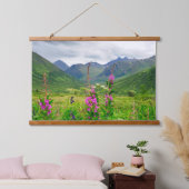 Wildblumen Alaskan Valley Wandteppich Mit Holzrahmen (Schlafzimmer)