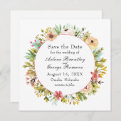 Wildblumen am Berg Wasserfarbene Hochzeit Save The Date (Vorne/Hinten)