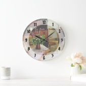 Wildblumen am Küchentisch Große Wanduhr (Zuhause)