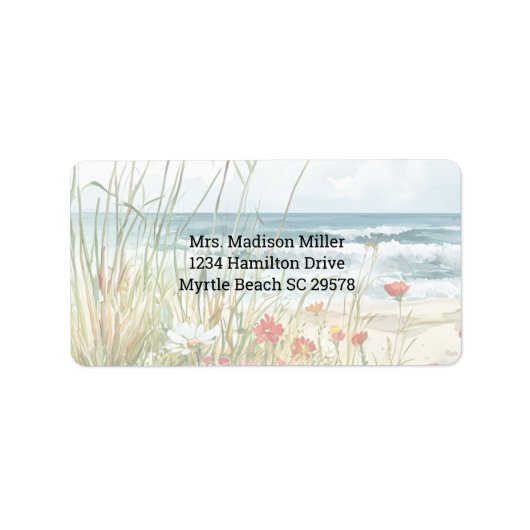 Wildblumen am Strand Adressaufkleber (Vorne)