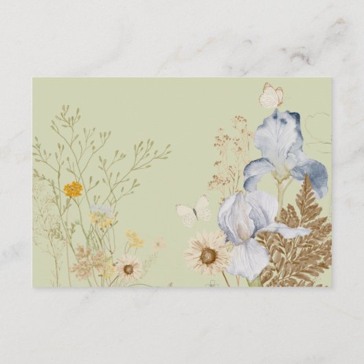 Wildblumen an der Hochzeitsempfehlung Begleitkarte (Rückseite)