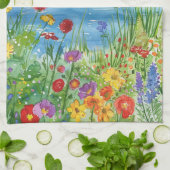 Wildblumen an einem See Geschirrtuch (Gefaltet)