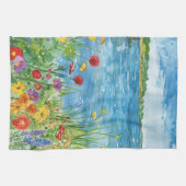 Wildblumen an einem See Geschirrtuch (Horizontal)