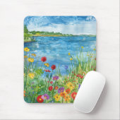 Wildblumen an einem See Mousepad (Mit Mouse)