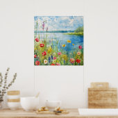 Wildblumen an einem See Poster (Küche)