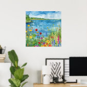 Wildblumen an einem See Poster (Heimbüro)