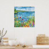 Wildblumen an einem See Poster (Küche)