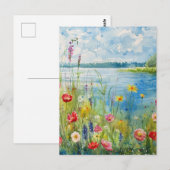 Wildblumen an einem See Postkarte (Vorne/Hinten)