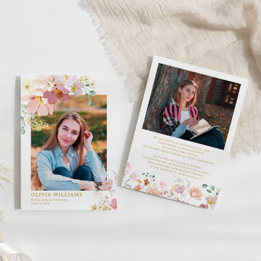 Wildblumen Ankündigung von zwei Fotos Abschluss