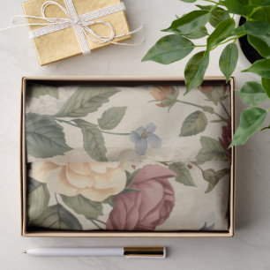 Wildblumen & Antique Rosen Dekorative Cottagecore Seidenpapier