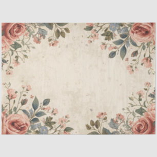 Wildblumen & Antique Rosen Dekorative Cottagecore Seidenpapier