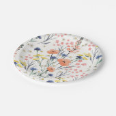 Wildblumen-Aquarell-Blumen-Baby-Party Pappteller (Schrägansicht)