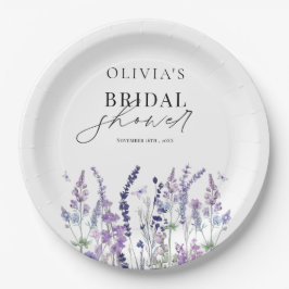 Wildblumen-Aquarell-Blumen-Braut-Show Pappteller