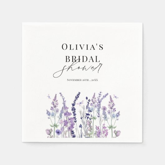 Wildblumen-Aquarell-Blumen-Braut-Show Serviette (Vorderseite)