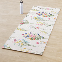 Wildblumen-Aquarell-Blumen Yogamatte