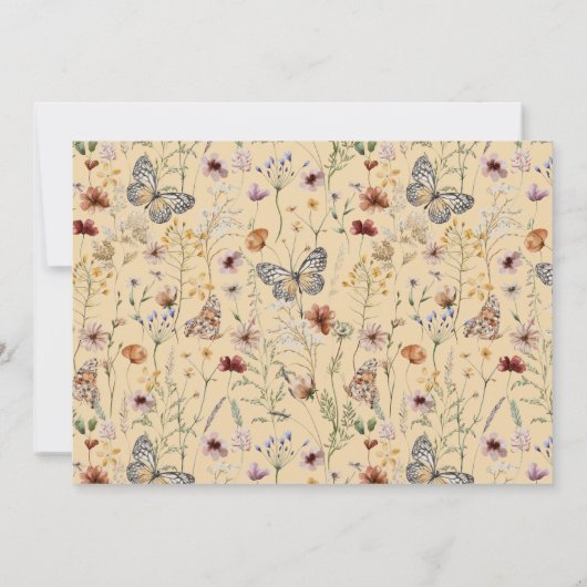 Wildblumen Aquarell Blumenkalender & Foto Sav Save The Date (Rückseite)