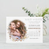 Wildblumen Aquarell Blumenkalender & Foto Sav Save The Date (Stehend Vorderseite)