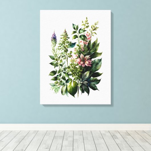 Wildblumen Aquarell Leinwand (Insitu (Holzboden))