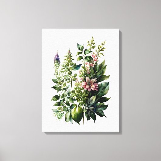 Wildblumen Aquarell Leinwand (Vorderseite)