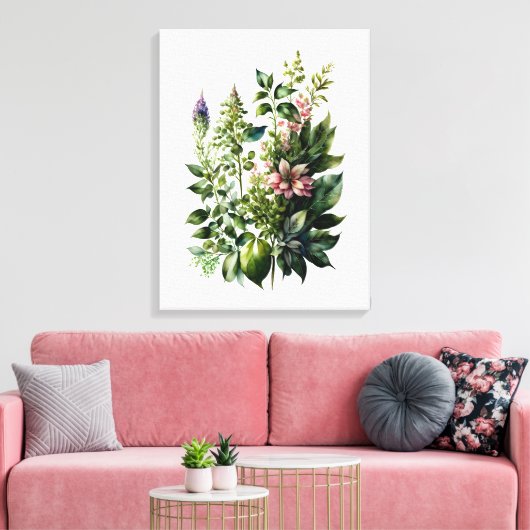 Wildblumen Aquarell Leinwand (Insitu (Wohnzimmer))