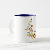 Wildblumen Aquarell niedlich personalisierter Name Zweifarbige Tasse (Vorderseite Links)