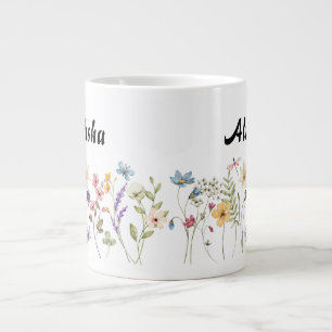 Wildblumen Aquarell Personalisiert Kaffee Tasse