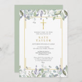 Wildblumen Aquarellblume Taufe Christening Einladung (Vorne/Hinten)