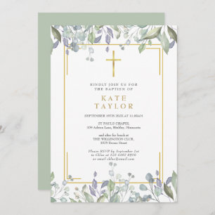 Wildblumen Aquarellblume Taufe Christening Einladung