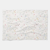 Wildblumen Aquarellfarbe Rosa Geschirrtuch (Horizontal)