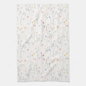 Wildblumen Aquarellfarbe Rosa Geschirrtuch (Vertikal)