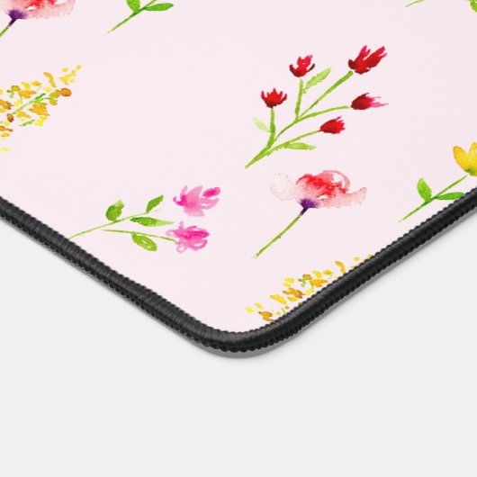 Wildblumen Aquarellfarben Boho Chic Moderne Schreibtischunterlage (Ecke)