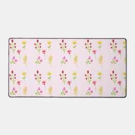 Wildblumen Aquarellfarben Boho Chic Moderne Schreibtischunterlage