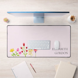 Wildblumen Aquarellfarben Boho Chic Moderne Schreibtischunterlage