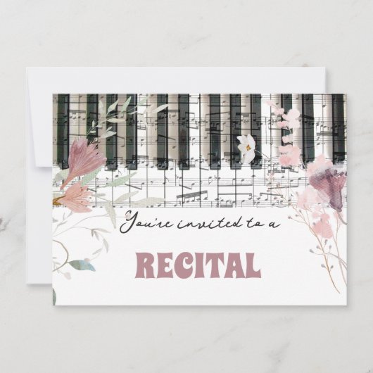 Wildblumen Aquarellfarben Einladung (Vorderseite)