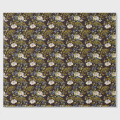 Wildblumen: Aquarellfarben mit schwarzem Hintergru Geschenkpapier (Flach)