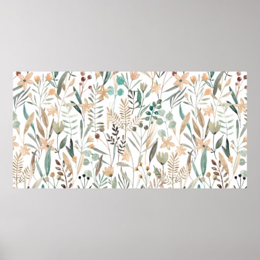 Wildblumen Aquarellmuster nahtlos. Blume Poster (Vorne)