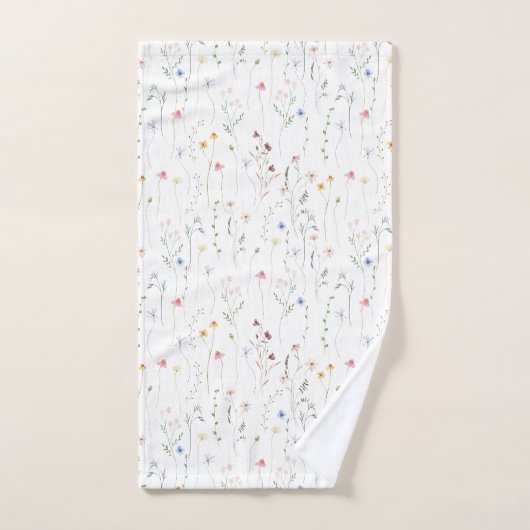 Wildblumen, Aquarellwiese Badhandtuch Set (Handtuch)