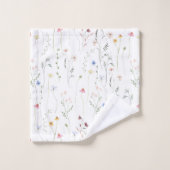 Wildblumen, Aquarellwiese Badhandtuch Set (Waschlappen)