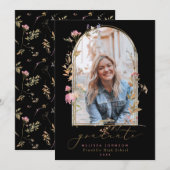 Wildblumen Arch Black Foto Abschluss Ankündigung (Vorne/Hinten)