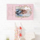 Wildblumen Arch Blush Foto Graduation Party Banner (Insitu)