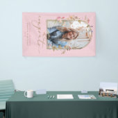 Wildblumen Arch Blush Foto Graduation Party Banner (Messeveranstaltung)