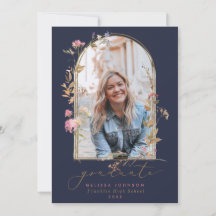 Wildblumen Arch Navy Foto Abschluss