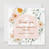 Wildblumen Arch Taufe Danke Karte (Rückseite)